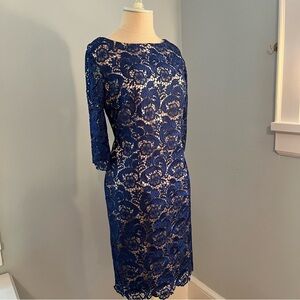 Jewel-tone Blue Lace Dress by Eliza J